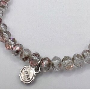 Lizas Faceted Glass Stretch Bracelet Neutral Blush Champagne Beads